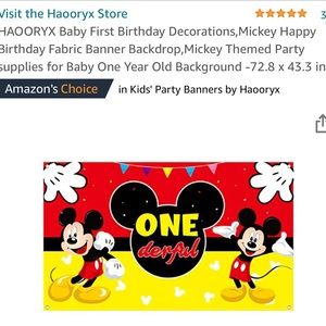 1st birthday ONEderful MickeyMouse photo backdrop